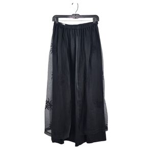 Krista Larson Women's 100% Silk Floral Lace Beaded Maxi Skirt - OS